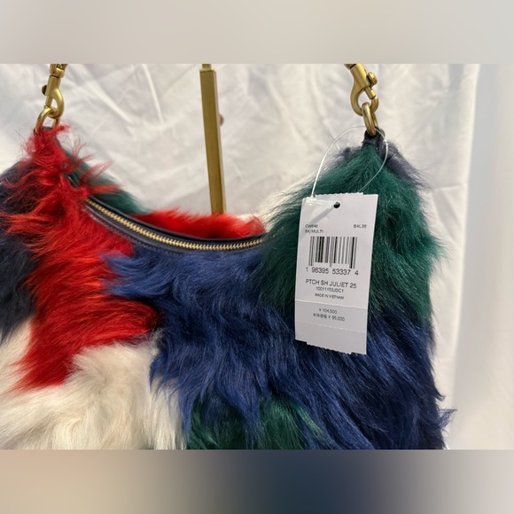 Coach NWT Juliet Shoulder Bag 25 With Multi Shearling Patchwork CW646 - Picture 10 of 16